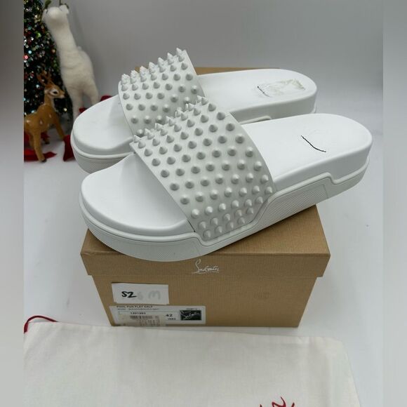 Men’s Christian Louboutin pool fun slides size 42 made in Italy - Picture 1 of 11